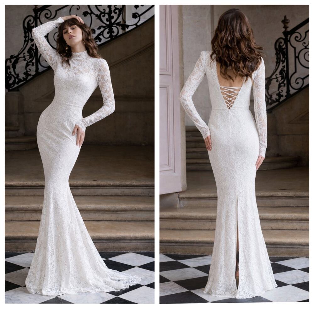 V. Chapman White Lace Maxi Dress